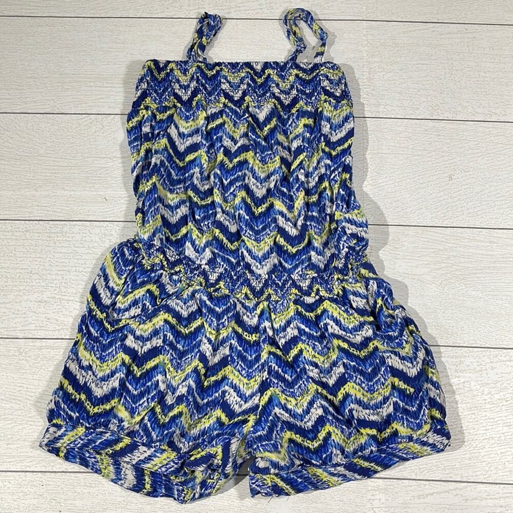 1989 Place Girls Blue and Yellow Romper Size 10